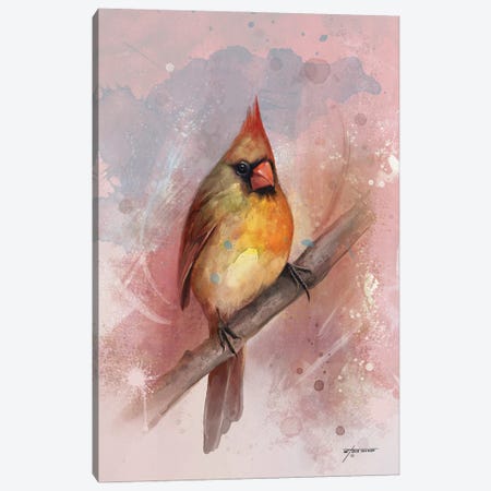 Female Cardinal Canvas Print #GOA59} by Steve Goad Canvas Print