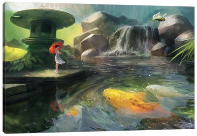 Giant Koi Canvas Art Print - Pond Art