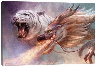 Strength And Wisdom Canvas Art Print - Dragon Art