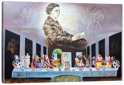 Alice In Wonderland The Last Supper Canvas Art Print - Queen of Hearts