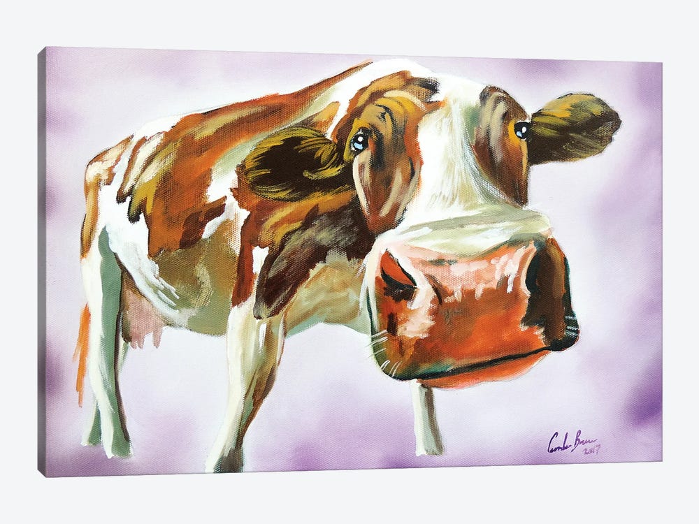 Brown & White Cow by Gordon Bruce 1-piece Canvas Art