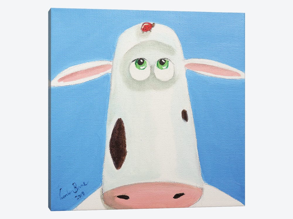 Cow And A Ladybird by Gordon Bruce 1-piece Canvas Print
