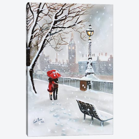 London In Winter Canvas Print #GOB41} by Gordon Bruce Canvas Print