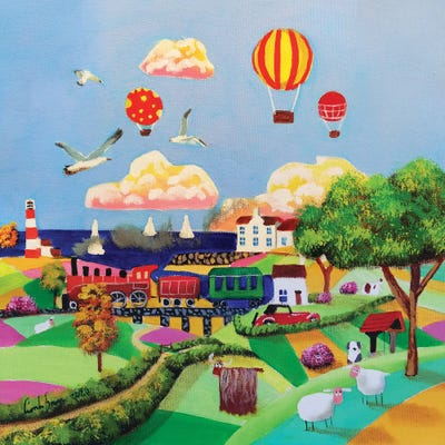 Red Steam Train by Gordon Bruce canvas print