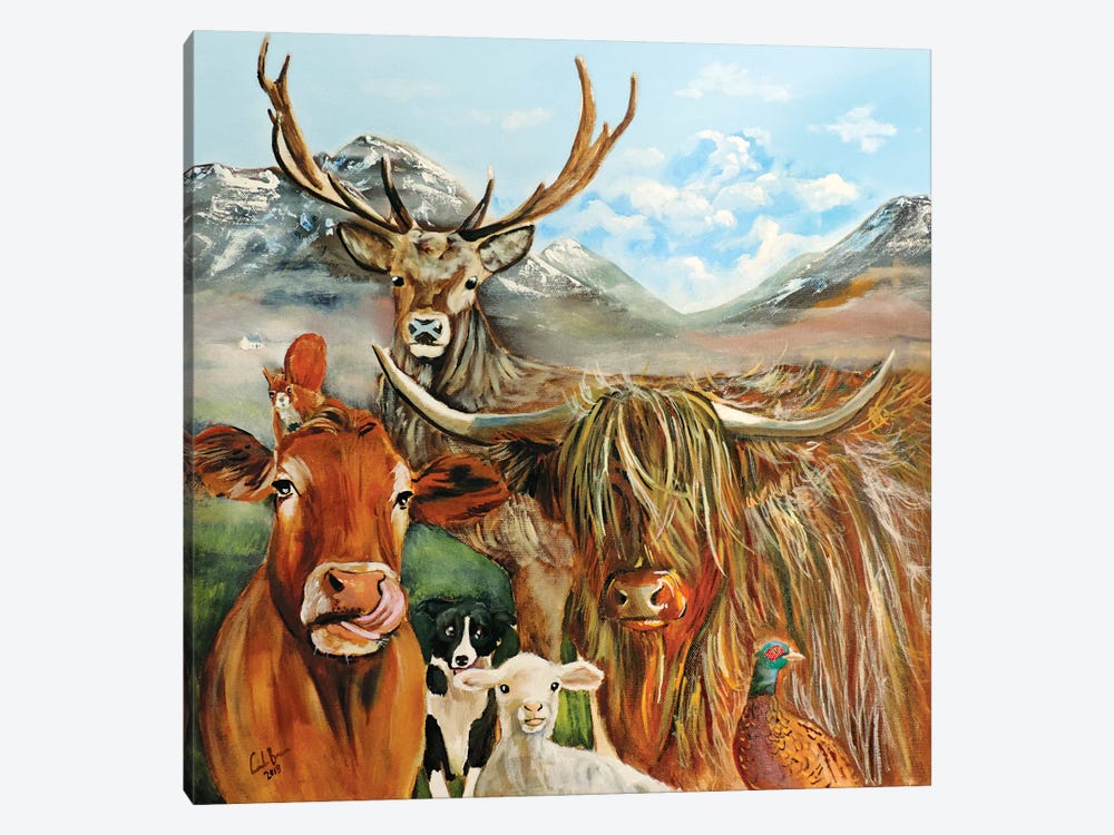 Scottish Locals by Gordon Bruce 1-piece Canvas Art Print