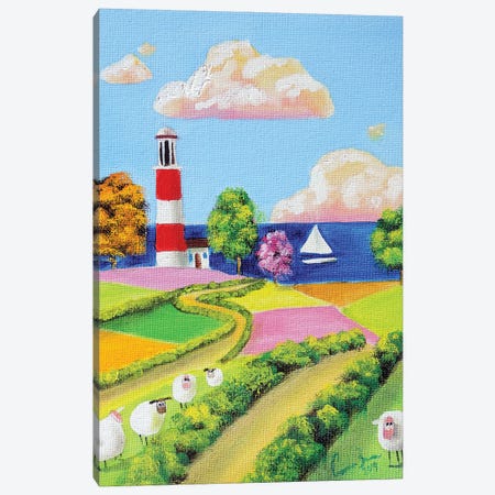 Sheep & A Lighthouse Canvas Print #GOB53} by Gordon Bruce Canvas Art