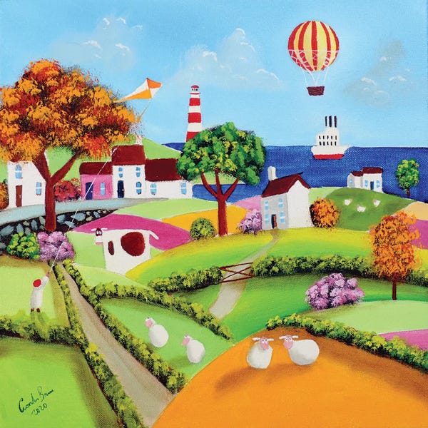 Sheep: Sheep And A Hot Air Balloon by Gordon Bruce