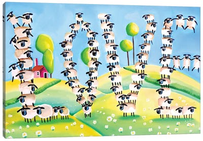 Sheep Love Canvas Art Print - Sheep Art