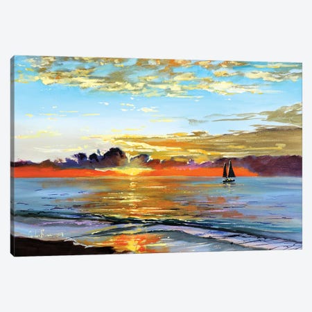 Ship On The Sea Canvas Print #GOB57} by Gordon Bruce Canvas Art Print