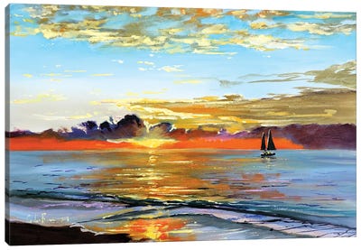 Ship On The Sea Canvas Art Print - Gordon Bruce