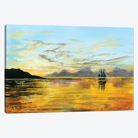 Sunset At Sea Canvas Print #GOB60} by Gordon Bruce Art Print