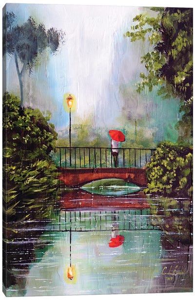 Waiting In The Rain Canvas Art Print - Gordon Bruce