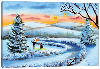 Winter Lanterns Canvas Art Print - Gordon Bruce