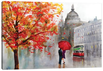 Autumn Rain Canvas Art Print - Gordon Bruce
