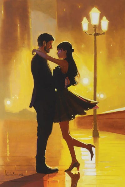 A Romantic Couple by Gordon Bruce framed canvas print