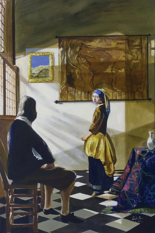 Vermeer's New Model by Gordon Bruce wall art