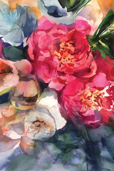 Watercolor Flowers: Belle Peonie by Gosia Gregorczyk