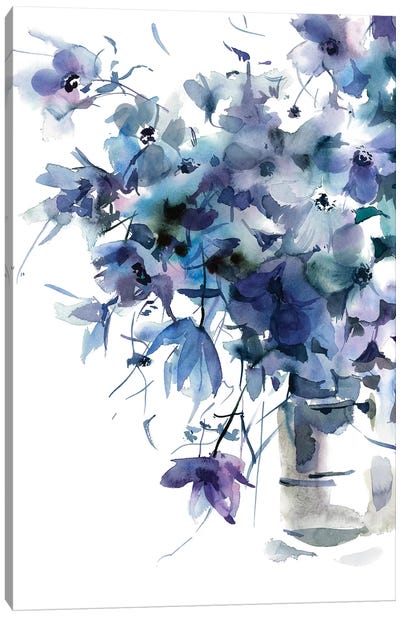 Slate Blue Canvas Art Print - Gosia Gregorczyk