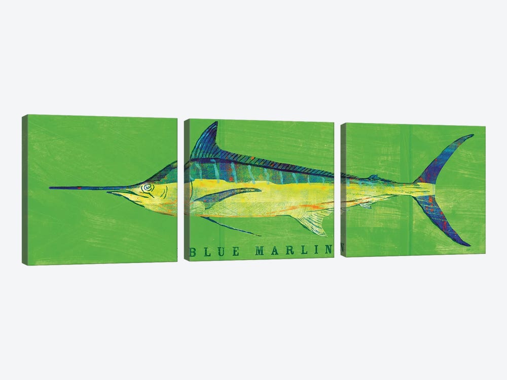 Blue Marlin by John Golden 3-piece Canvas Art Print