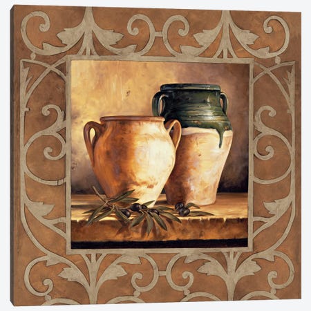 Vases With Olives Canvas Print #GON10} by Andres Gonzales Canvas Wall Art