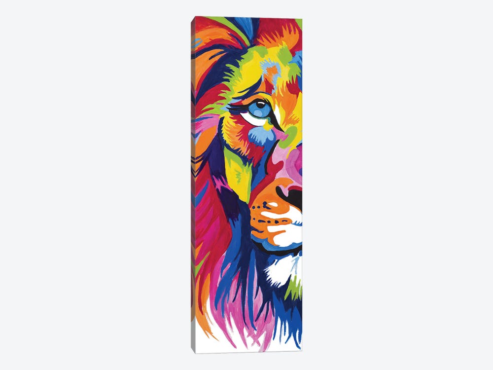 Colorful Lion Portrait by Chelsea Goodrich 1-piece Canvas Print