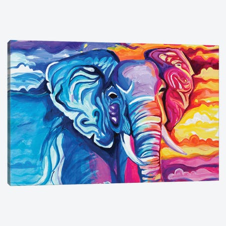Elephant in Vibrant Colors Canvas Print #GOO13} by Chelsea Goodrich Canvas Print