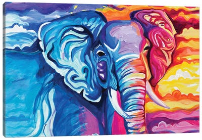 Elephant in Vibrant Colors Canvas Art Print