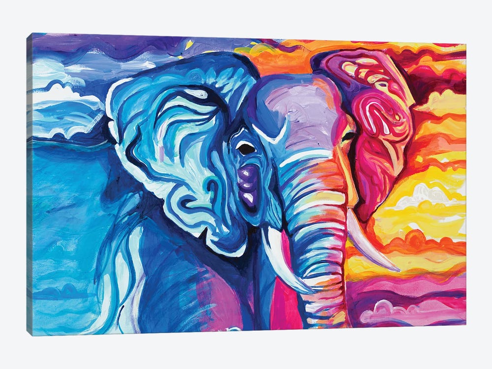 Elephant in Vibrant Colors by Chelsea Goodrich 1-piece Canvas Wall Art