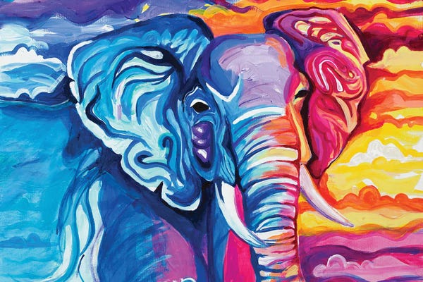 Chelsea Goodrich: Elephant in Vibrant Colors by Chelsea Goodrich