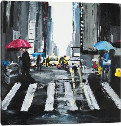 NYC in the Rain Canvas Art Print