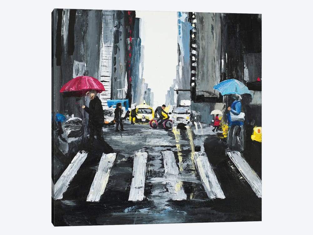 NYC in the Rain by Chelsea Goodrich 1-piece Canvas Art Print