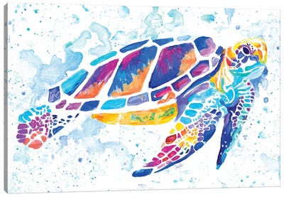 Vibrant Sea Turtle Canvas Art Print