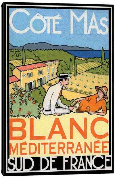 Blanc Méditerranée Canvas Art Print - French Cuisine Art