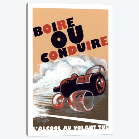 Boire ou Conduire Canvas Print #GOT2} by Jean-Pierre Got Canvas Artwork