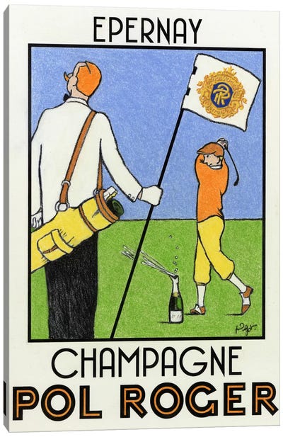 Champagne Practice Canvas Art Print - Golf Art