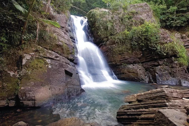 La Mina Waterfall in El Yunque Rainforest, Puerto Rico