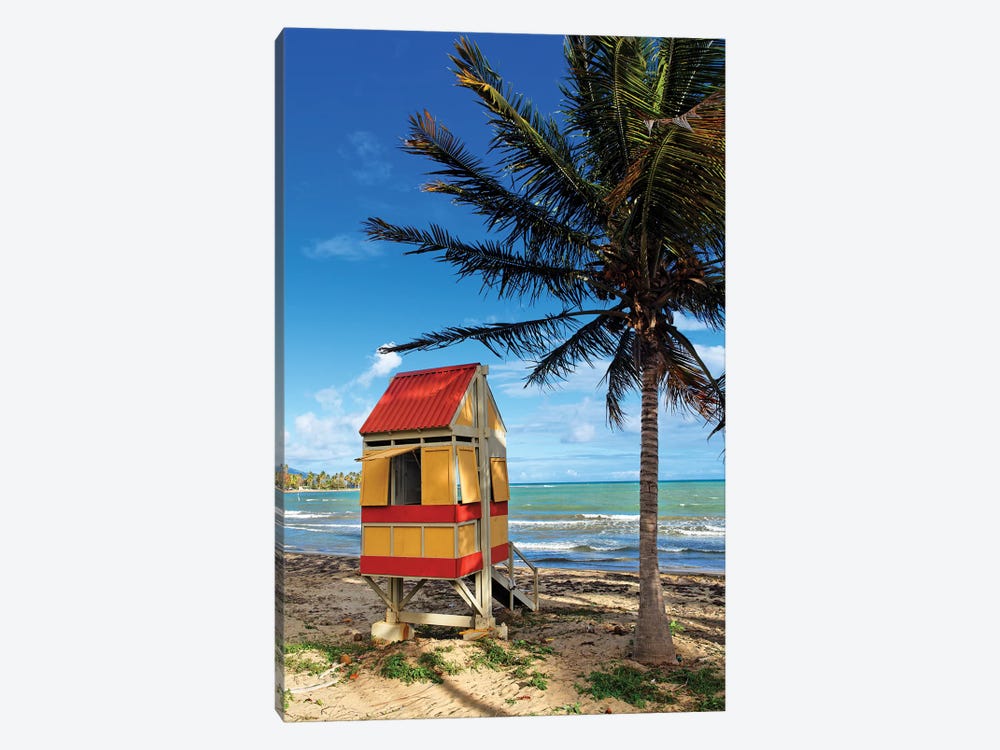 Lifeguard Hut on a Beach, Arroyo, Puerto Rico by George Oze 1-piece Canvas Art Print
