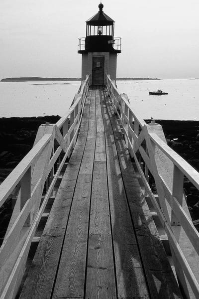 George Oze: Lightstation and a Boat, Port Clyde, Maine by George Oze