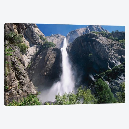 Low Angle View of the Yosemite Fallas, California Canvas Print #GOZ123} by George Oze Canvas Wall Art
