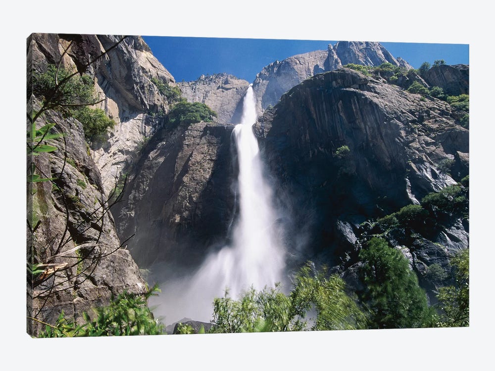 Low Angle View of the Yosemite Fallas, California by George Oze 1-piece Canvas Art Print
