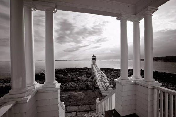 Maine: Marshall Point Sunset Viewed from the Keeper's House, Port Clyde, Maine by George Oze