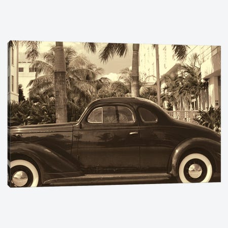 Old Car on Ocean Boulevard, Miami Beach, Florida Canvas Print #GOZ133} by George Oze Art Print