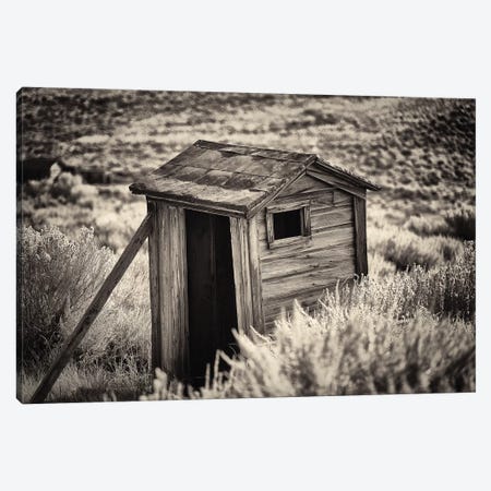 Old Outhouse in the Field, Bodie State Park, California Canvas Print #GOZ135} by George Oze Canvas Artwork