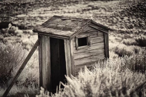 George Oze: Old Outhouse in the Field, Bodie State Park, California by George Oze