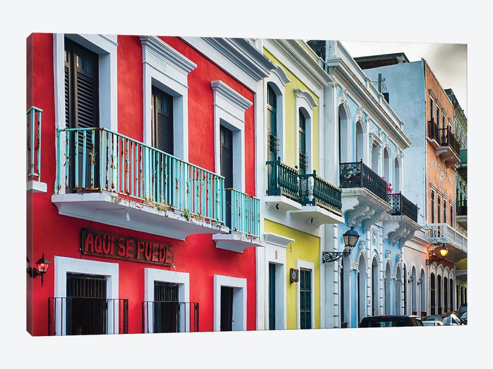 Old San Juan Street Charm II by George Oze 1-piece Canvas Art Print