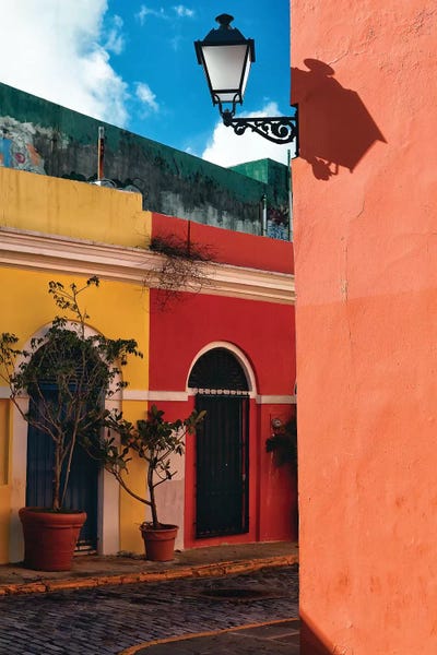 Old San Juan Street Corner, Puerto Rico by George Oze metal wall art