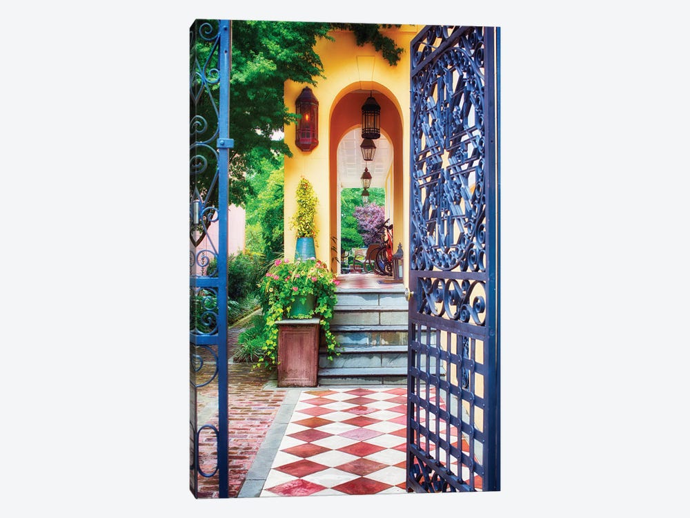 Open Doorway of a Southern Style Home, Charleston, South Carolina by George Oze 1-piece Canvas Artwork