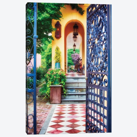 Open Doorway of a Southern Style Home, Charleston, South Carolina Canvas Print #GOZ140} by George Oze Canvas Artwork