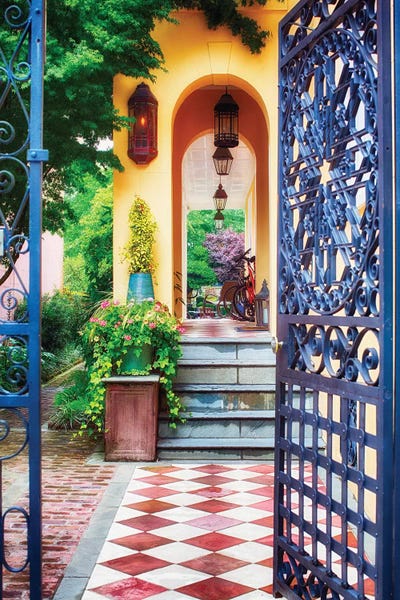 Gates: Open Doorway of a Southern Style Home, Charleston, South Carolina by George Oze