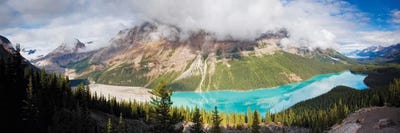 Panoramic Aerial View of Peyto Lake, Alberta, Canada by George Oze multi panel art